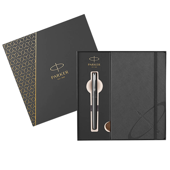 Set cadou stilou si notebook, PARKER Frontier Black CT - 2Papet