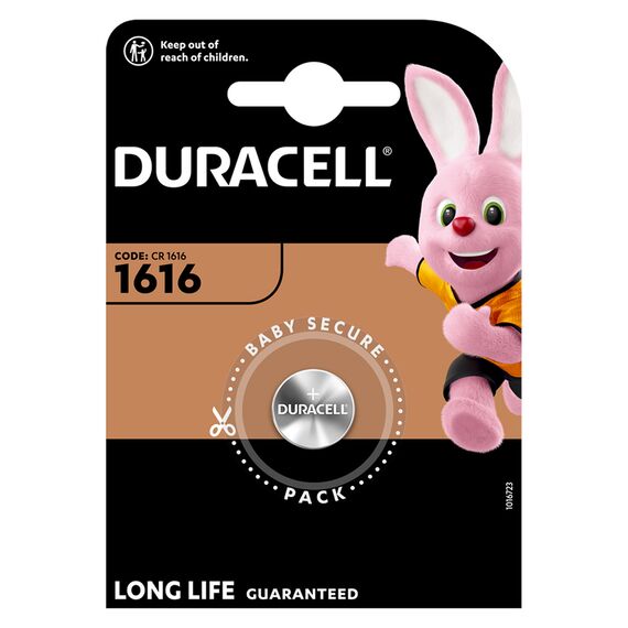 Baterie litiu CR1616 55mAh 3V, 16 x 1.6 mm, DURACELL - Papet