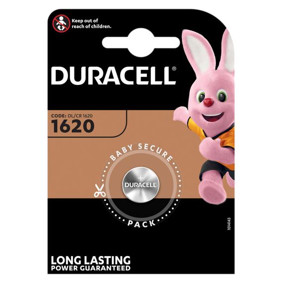 Baterie litiu CR1620 75mAh 3V, 16 x 20 mm, DURACELL - Papet