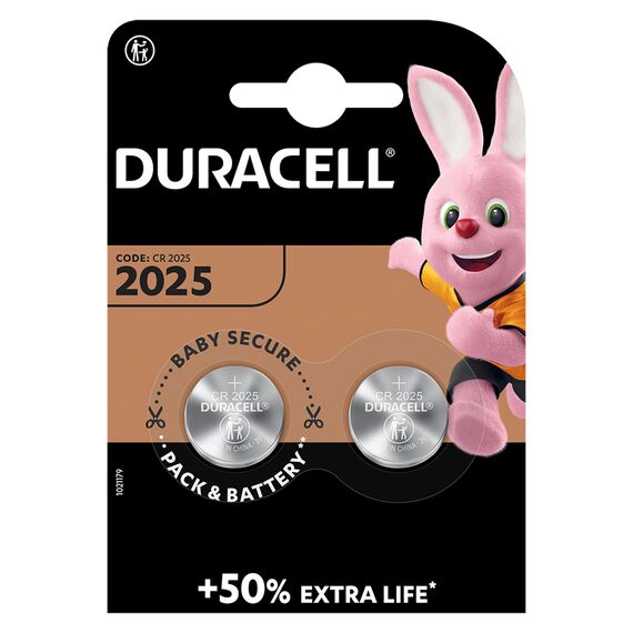 Baterie litiu CR2025 165mAh 3V, 20 x 2.5 mm, DURACELL, 2 buc/set - Papet