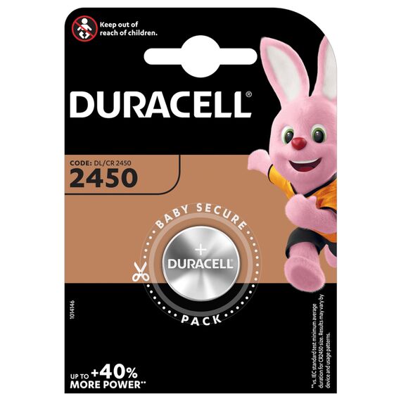 Baterie litiu CR2450 560mAh 3V, 24 x 50 mm, DURACELL - Papet