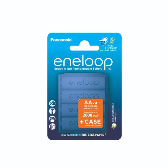Acumulatori ENELOOP 1.2V AA R6, 4 buc/blister cu carcasa, 2000 mAh, preincarcati, 2100 cicluri - Papet
