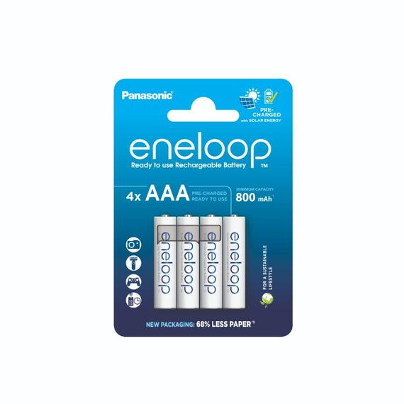 Acumulatori ENELOOP Lite 1.2V AAA R3 Ni-Mh, 4 buc/blister, 800 mAh, preincarcati, 2100 cicluri - Papet