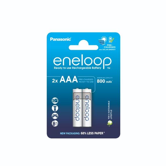 Acumulatori ENELOOP Lite 1.2V AAA R3 Ni-Mh, 2 buc/blister, 800 mAh, preincarcati - Papet