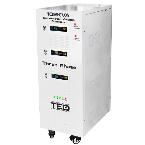 Stabilizator de tensiune, trifizat, 242V-520V, 70KW, cu ecran LCD si sinusoidala pura, TED Electric - Papet