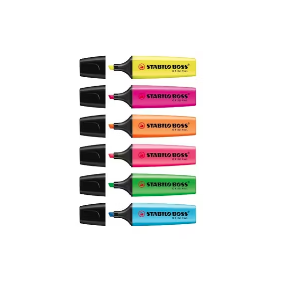 Textmarker STABILO Boss, ALEGE CULOAREA: Rosu neon - Papet
