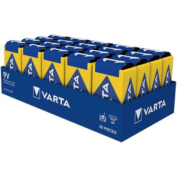Baterie alcalina VARTA Industrial Pro 6F22 6LR61, 9V, 20 buc/set - Papet