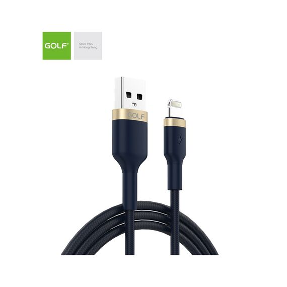 Cablu incarcare USB Iphone, incarcare cu 3A, bleumarin, GOLF Data Sync Metal 71I - Papet