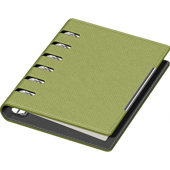 Agenda nedatata, cu 6 inele, 11x14 cm, PRECISION Alicante, Verde deschis - 3Papet