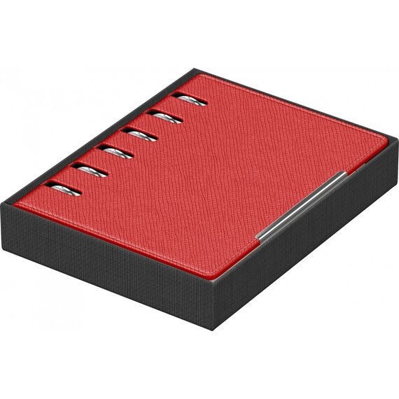 Agenda nedatata, cu 6 inele, 11x14 cm, PRECISION Alicante, Rosu - 4Papet