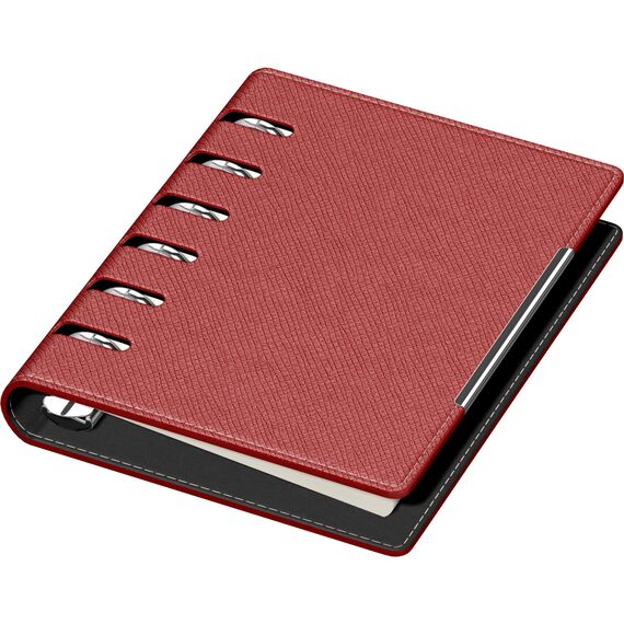 Agenda nedatata, cu 6 inele, 11x14 cm, PRECISION Alicante, Burgundy - 3Papet