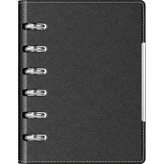 Agenda nedatata, cu 6 inele, 11x14 cm, PRECISION Alicante, Negru - Papet