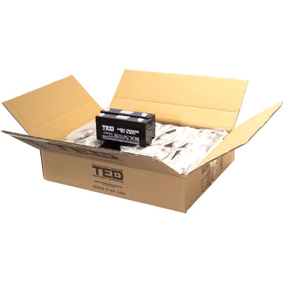 Acumulator AGM VRLA 6V, 3.6 Ah, dimensiuni 133 x 34 x 60 F1, TED Electric - 2Papet