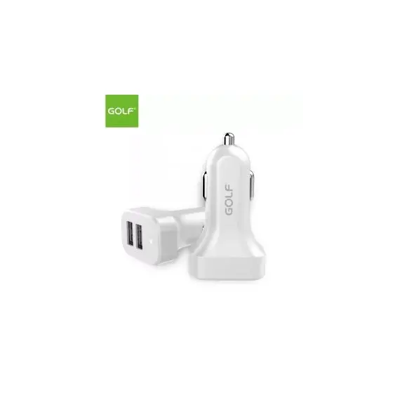 Incarcator auto cu 2 porturi USB-A, 2.1A + 1A si mufa bricheta auto, 10W, GOLF GF-C11 - 2Papet