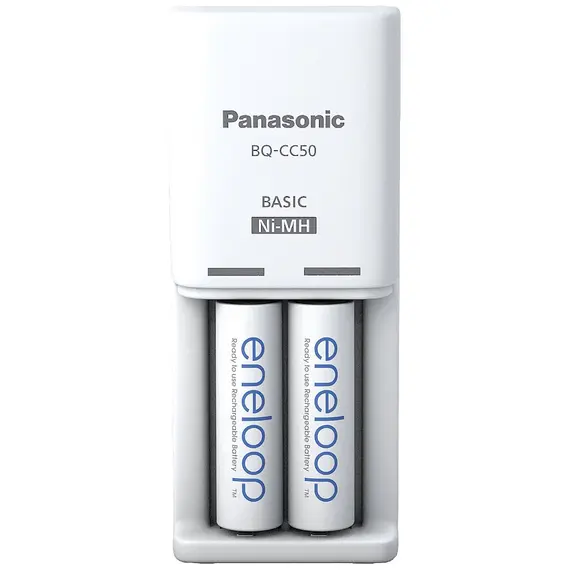 Incarcator baterii cu 2 baterii incluse AA LR6 Ni-Mh, PANASONIC Eneloop BQ-CC50 Basic cu incarcare individuala - 2Papet