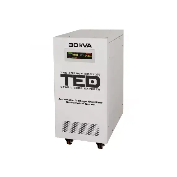 Stabilizator de tensiune retea, monofazat, 24KW, 24000W, ecran LCD, sinusoidala pura, TED Electric - Papet