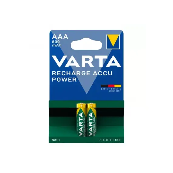 Acumulatori VARTA 1.2V AAA LR3 Ni-MH, 2 buc/blister, 800mAh, preincarcati - Papet