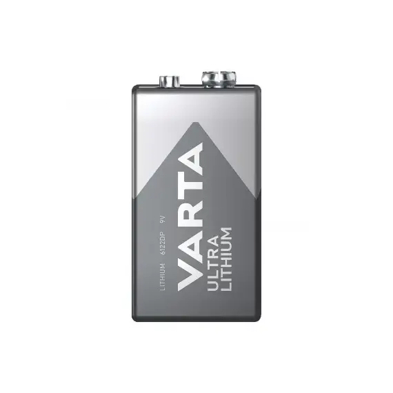 Baterie litiu 6LR61 6F22 100mAh 9V,  48.5 x 17.5 x 25.3 mm, VARTA - 2Papet