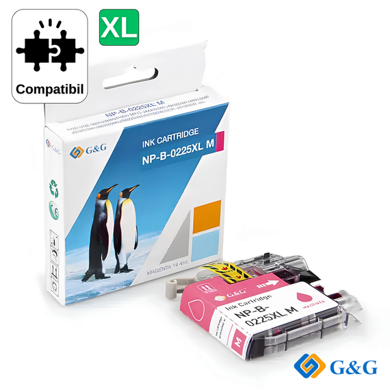 Cartus inkjet compatibil G&G Magenta LC225XLM, pentru Brother MFC‑J4420Dw, 1.200 pagini - Papet
