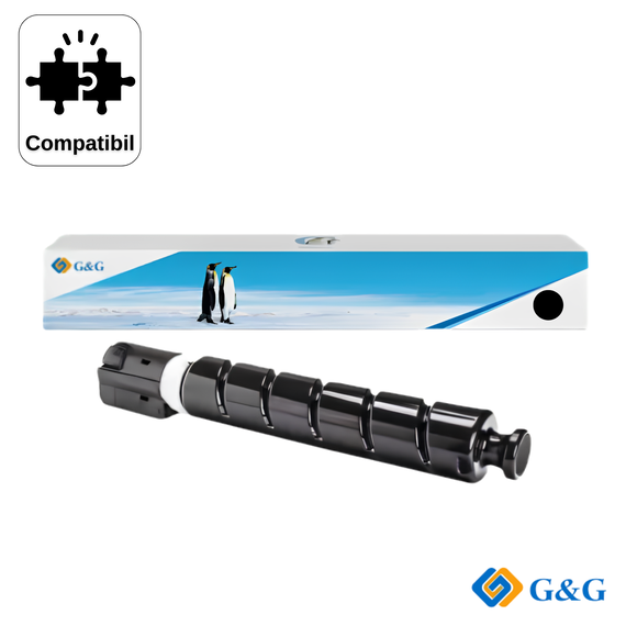 Cartus toner compatibil G&G Black C-EXV47BK, pentru Canon IR Advance C250i/C350i/C351iF, 19.000 pagini - Papet