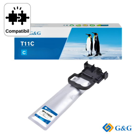 Cartus inkjet compatibil G&G Cyan L C13T11C240, pentru Epson WorkForce Pro WF-C5390DW, 3.000 pagini - Papet