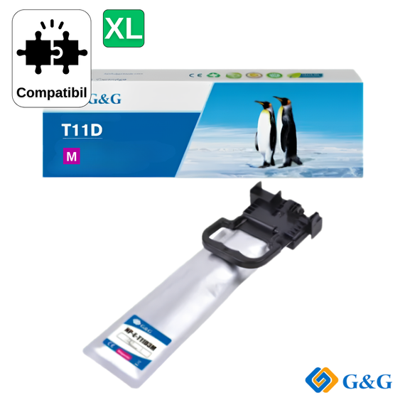Cartus inkjet compatibil G&G Magenta XL C13T11D340, pentru Epson WorkForce Pro WF-C5390DW, 5.000 pagini - Papet