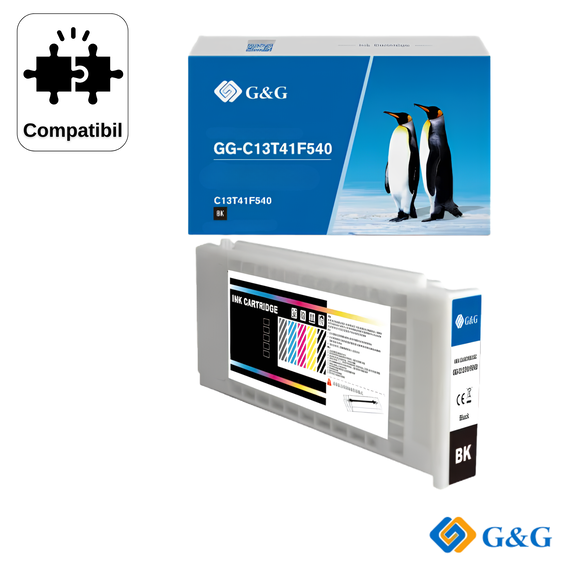 Cartus inkjet compatibil G&G Black C13T41F540, pentru Epson SureColor SC-T5400, 350 ml - Papet