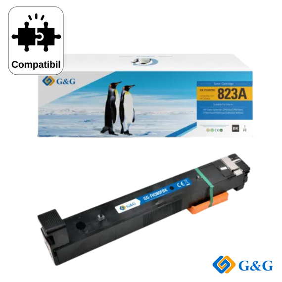 Cartus toner remanufacturat G&G Black CB380A 823A, pentru HP LaserJet CP6015N, 16.500 pagini - Papet