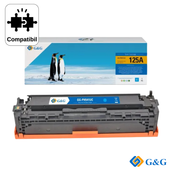 Cartus toner compatibil G&G Cyan CB541A 125A, pentru HP LaserJet CP1215, 1.400 pagini - Papet