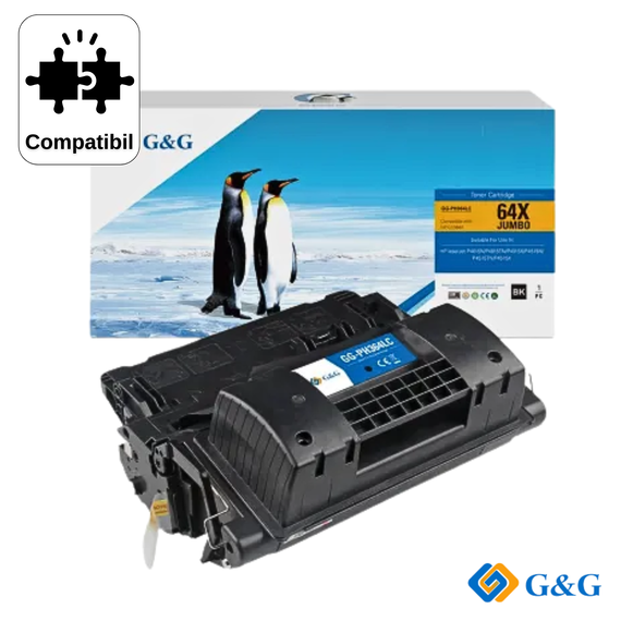 Cartus toner compatibil G&G Black Jumbo 64X (CC364X), pentru HP LaserJet P4015N, 35.000 pagini - Papet