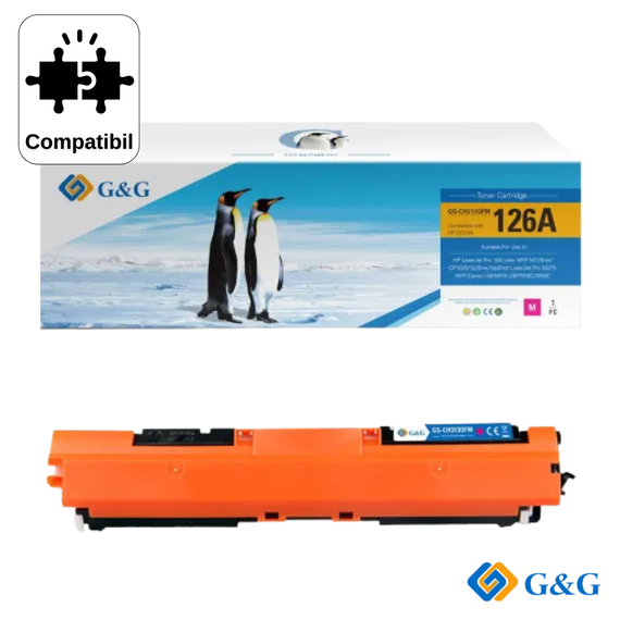 Cartus toner compatibil G&G Magenta 126A (CE313A), 1K, pentru HP LaserJet Pro CP1025 - Papet
