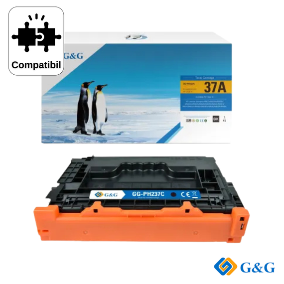 Cartus toner compatibil G&G Black Patent Free CF237A 37A, pentru HP LaserJet Enterprise M607N, 11.000 pagini - Papet