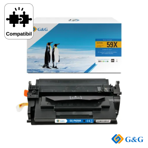 Cartus toner compatibil G&G Black CF259X 59X, cip New Firm, pentru HP LaserJet Pro M428fdn, 10.000 pagini - Papet
