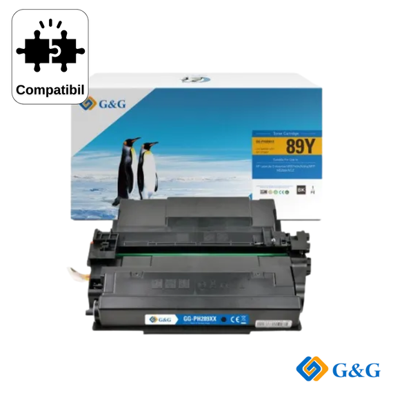 Cartus toner compatibil G&G Black CF289Y, cip New Firm, pentru HP LaserJet Enterprise M528dn, 20.000 pagini - Papet