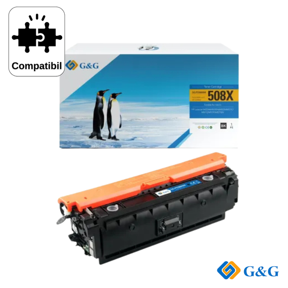 Cartus toner remanufacturat G&G Black CF360X 508, pentru HP LaserJet M552DN, 12.500 pagini - Papet