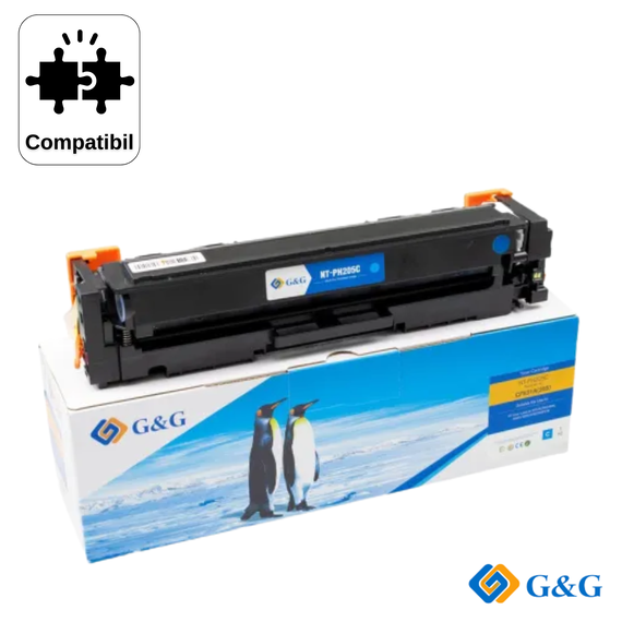 Cartus toner compatibil G&G Cyan 205A CF531A, pentru HP LaserJet Pro M180N, 900 pagini - Papet