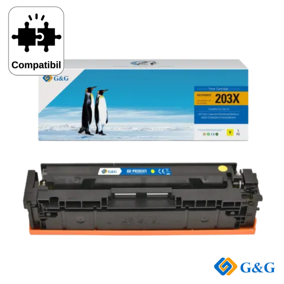 Cartus toner compatibil G&G Yellow CF542X 203X, pentru HP LaserJet Pro M254, 2.500 pagini - Papet