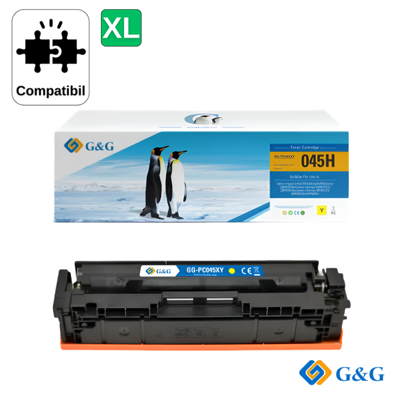 Cartus toner compatibil G&G Yellow CRG-045HY, pentru Canon I-Sensys LBP611Cn, 2.200 pagini - Papet