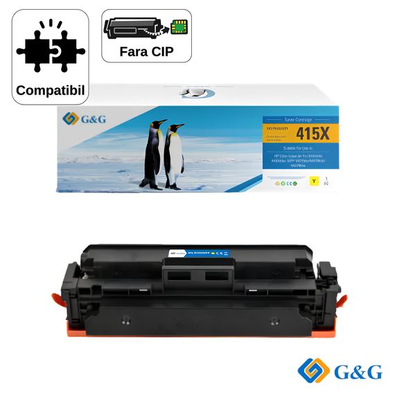 Cartus toner compatibil G&G Yellow CRG‑T09Y, fara cip, pentru Canon I‑Sensys X C1127, 5.900 pagini - Papet