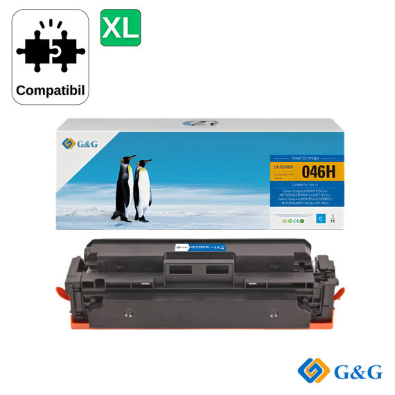 Cartus toner compatibil G&G Cyan CRG-046HC, pentru Canon I-Sensys LBP653Cdw, 5.000 pagini - Papet