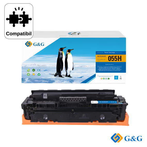 Cartus toner compatibil G&G Black CRG-055BK, pentru Canon I-Sensys MF746Cx, 2.300 pagini - Papet