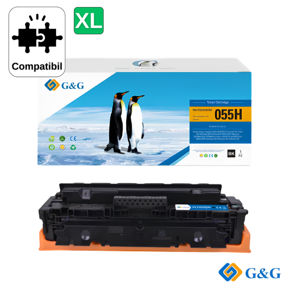 Cartus toner compatibil G&G Black CRG-055HBK, pentru Canon I-Sensys MF746Cx, 7.600 pagini - Papet