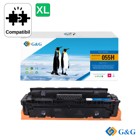 Cartus toner compatibil G&G Magenta CRG-055M, pentru Canon I-Sensys MF746Cx, 2.100 pagini - Papet