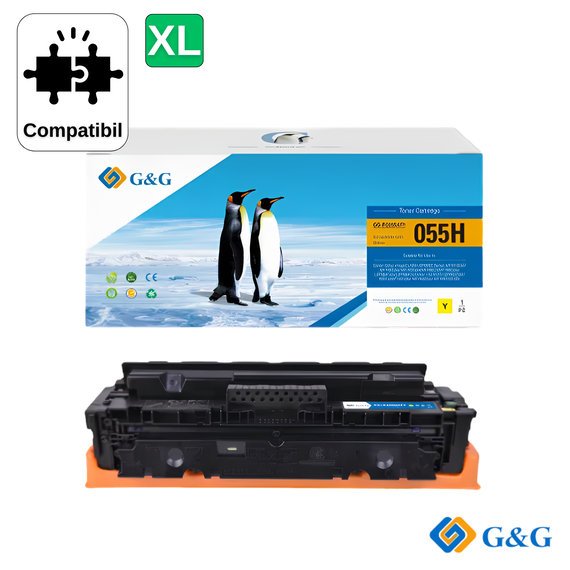 Cartus toner compatibil G&G Yellow CRG-055HY, pentru Canon I-Sensys MF746Cx, 5.900 pagini - Papet