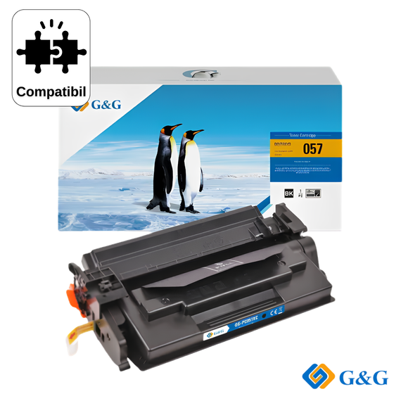 Cartus toner compatibil G&G Black CRG-057, pentru Canon I-Sensys LBP223Dw, 3.100 pagini - Papet