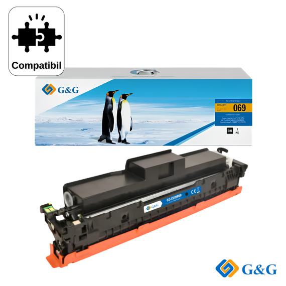 Cartus toner compatibil G&G Black CRG-069BK, fara cip, pentru Canon I-Sensys MF752CDW, 2.100 pagini - Papet