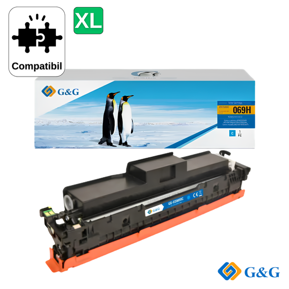 Cartus toner compatibil G&G Cyan CRG-069HC, pentru Canon I-Sensys MF752CDW, 5.500 pagini - Papet