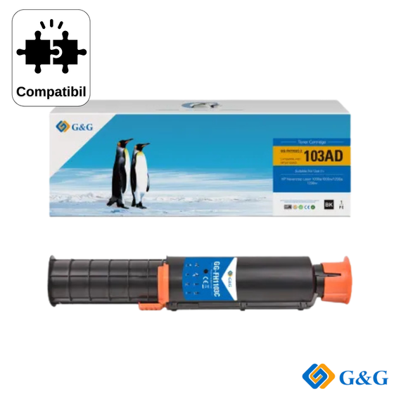 Cartus toner compatibil G&G Black W1103A, pentru HP Neverstop Laser 1000a, 2.500 pagini - Papet