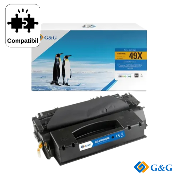 Cartus toner compatibil G&G Black Universal Q5949X Q7553X 49X, pentru HP LaserJet 1320, 7.000 pagini - Papet