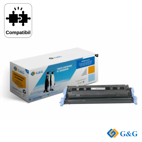 Cartus toner remanufacturat G&G Black Q6000A, pentru HP LaserJet 2600N, 2.500 pagini - Papet